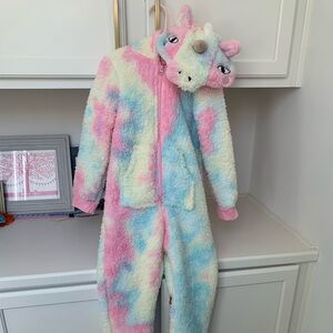 Girl’s Size 7 (small/medium) Tie-dye Unicorn Onesie